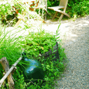 Garten, Sitzecke, Kiesweg